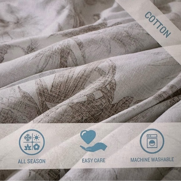 Tommy Bahama Beachway Blooms Reversible Grey Duvet Cover Set Queen - Picture 5 of 7